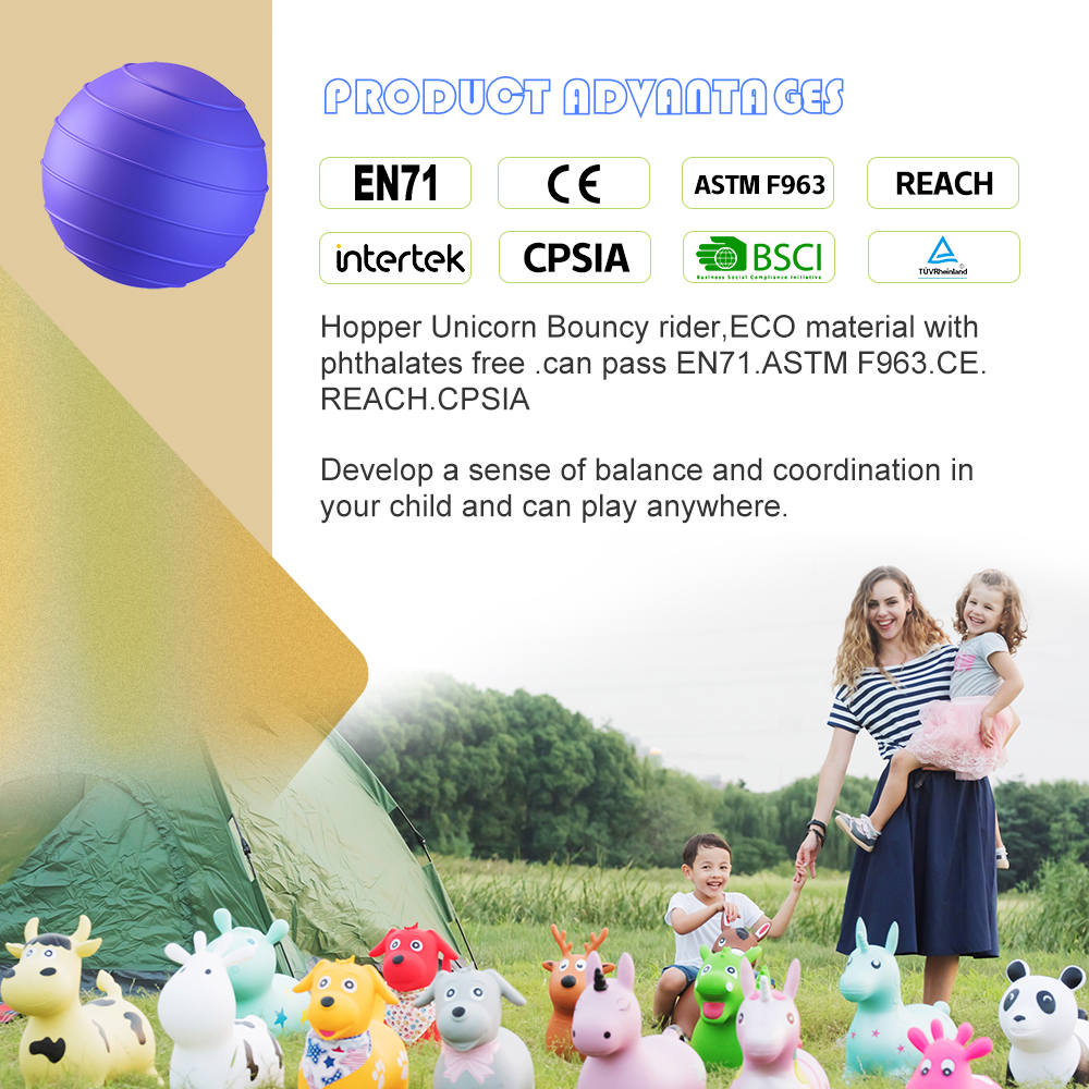 Customized Inflatable Ride-on Rubber Bouncing Animal Toys for Kids Jump Play Equipment