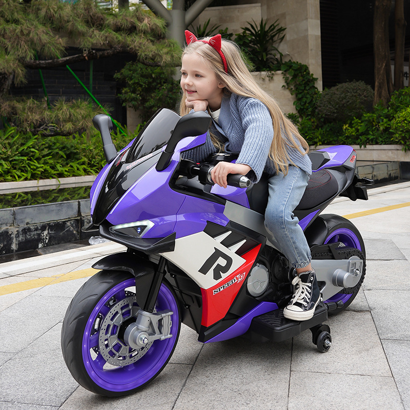 Extra Large Rechargeable Two-Wheel Electric Motorcycle for Ages 3-7 10 Adults Ride-on Car for Boys Girls Babies
