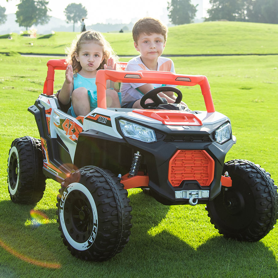 Kids Electric Ride on Car 12V Battery Powered SUV | 4WD, Swing Doors, Remote Control, Music Toy