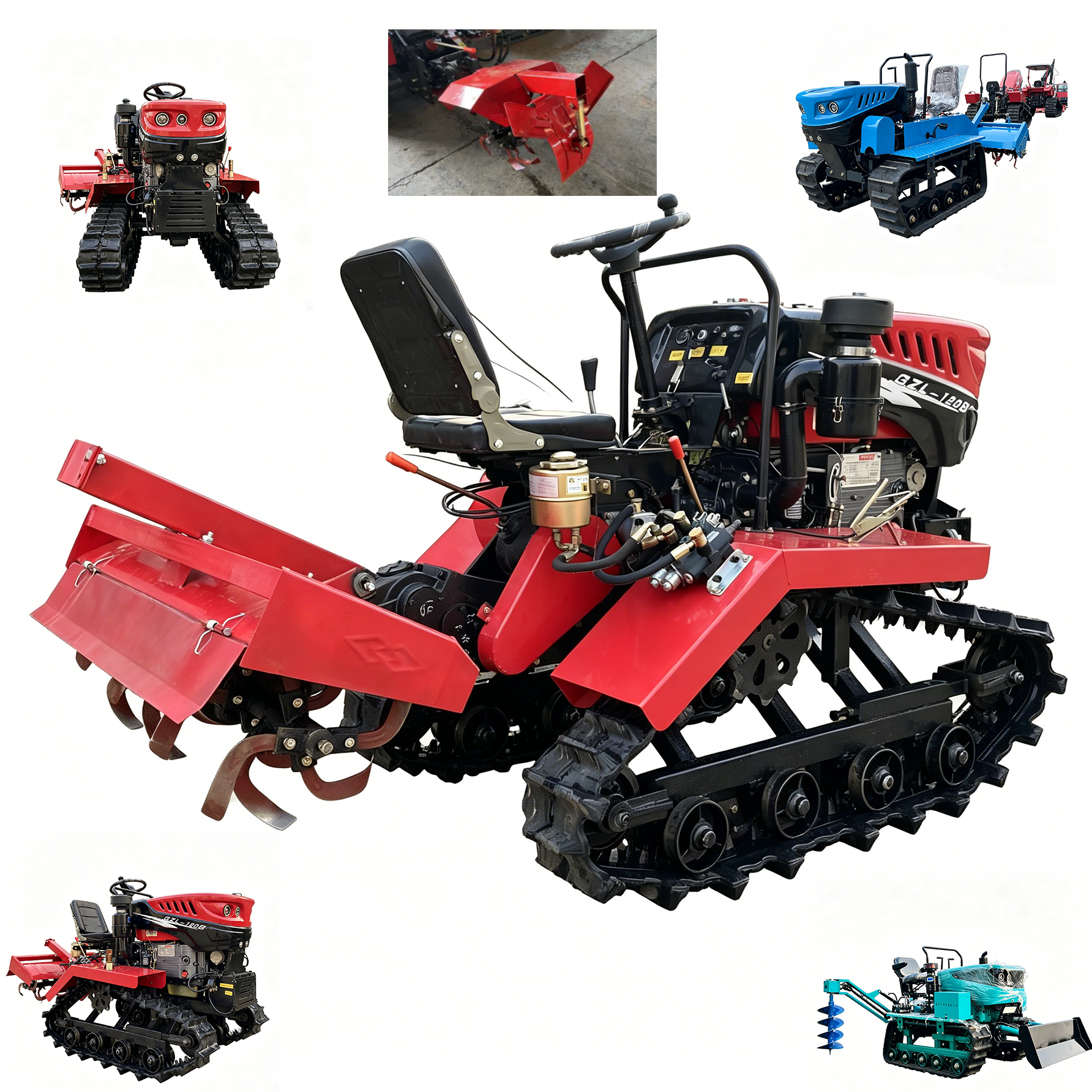High Efficiency 35HP Ride-on Crawler Tractor Both for Paddy Field and Hilly Dry Farmland