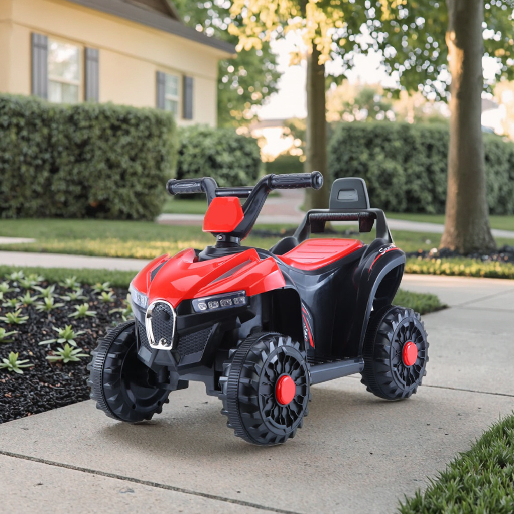 4-Wheel Electric ATV Quad Bike for Kids Power Battery Plastic Material Small Wheel Ride-on Car Toy