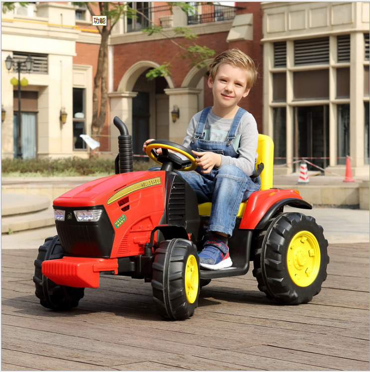 New Style 12V Electric Ride-On Cartractor Truck for Kids &amp; Toddlers Battery-Powered Plastic Cultiva Toys Music Unisex 2-7 Years