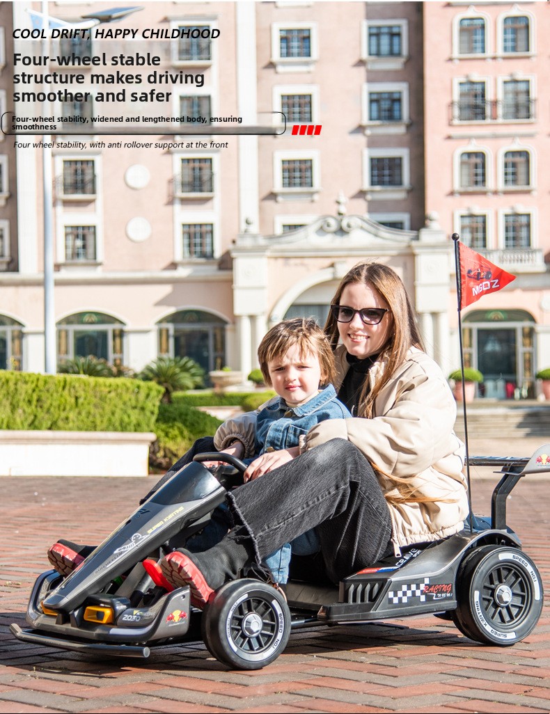 CE Certified Kids Electric Drift Go Kart Ride on Car 24V High Quality Outdoor Toy, Adjustable Seat with Parental Control