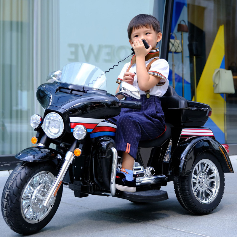 Children Electric Motorcycle Tricycle Open Body Rechargeable Ride on for Boys and Girls Large Size Colors