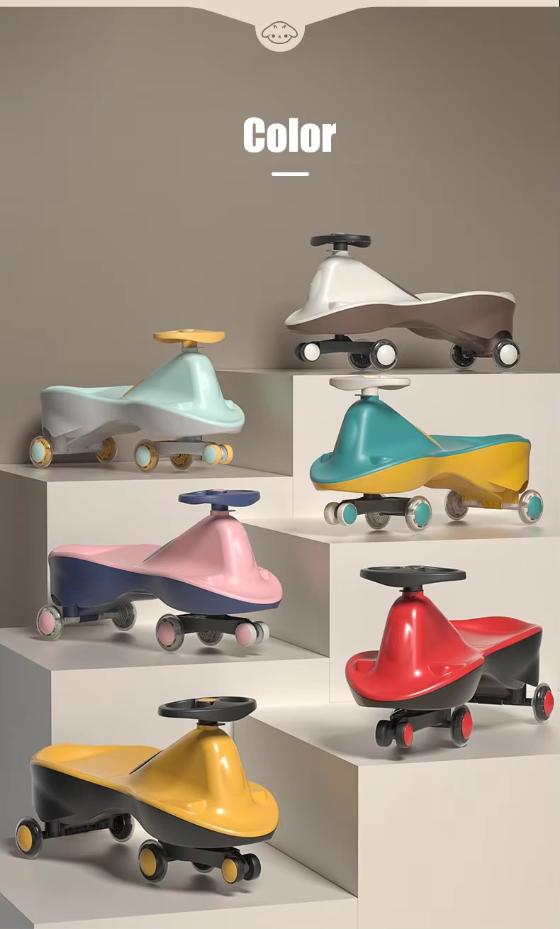 PP Wheel Happy Swing Car Outdoor Ride-On Vehicle for Kids 2 to 4 Years Durable Plastic Toy