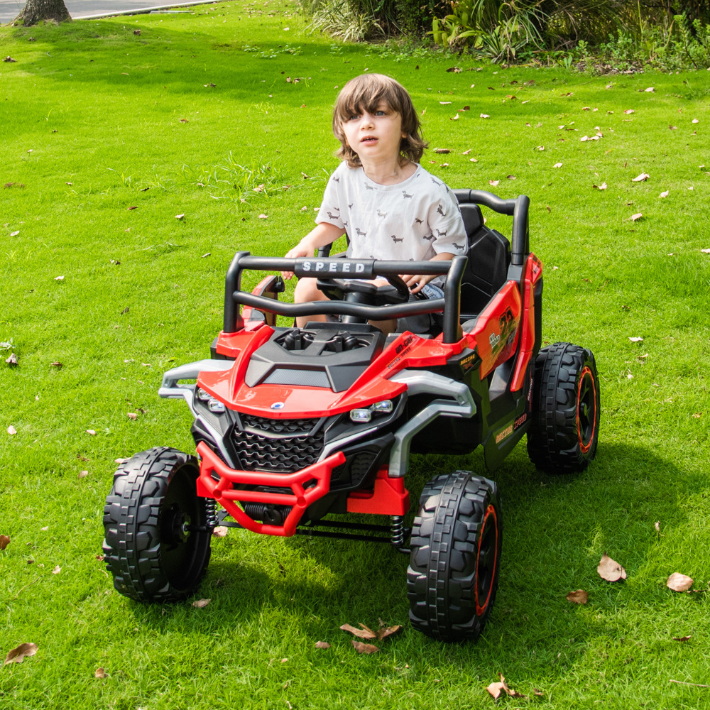 New Model Electric Off-Road Four-Wheel ABS Plastic Ride-On Kids' Car Remote-Control Toy Battery for Boys Girls Aged 2-4 Years
