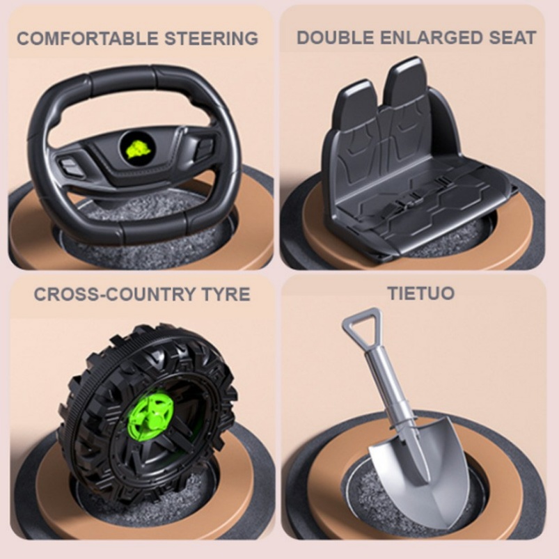 Custom Logo Wholesale Baby Electric Ride on Cars 4 Wheels Plastic 2 Seats Off Road Children Electric Vehicle form Factory ODM