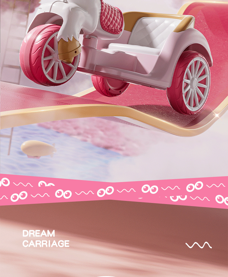 Children's Electric Ride-On Princess Carriage Rechargeable Battery Remote Control Unisex Toy Car