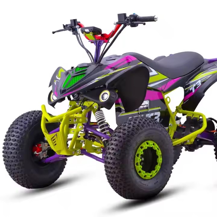 New Rechargeable Steel Quad Bike Mini Kid ATV with Shock Absorption for Beach Riding Electric Ride-On Vehicle