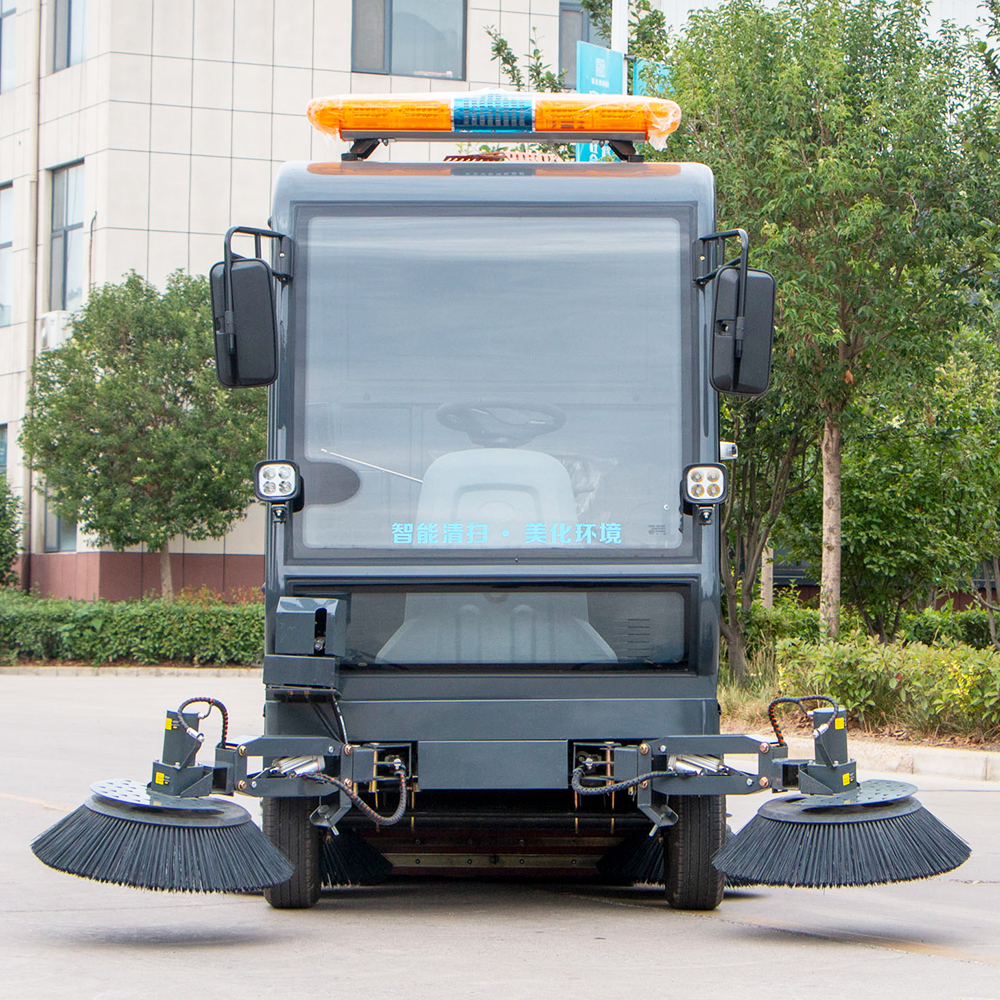 Electric Closed Cab Floor Sweeper Driving Type Street 48V Electric Ride-on Road Machine with Four Wheels for Farm Using