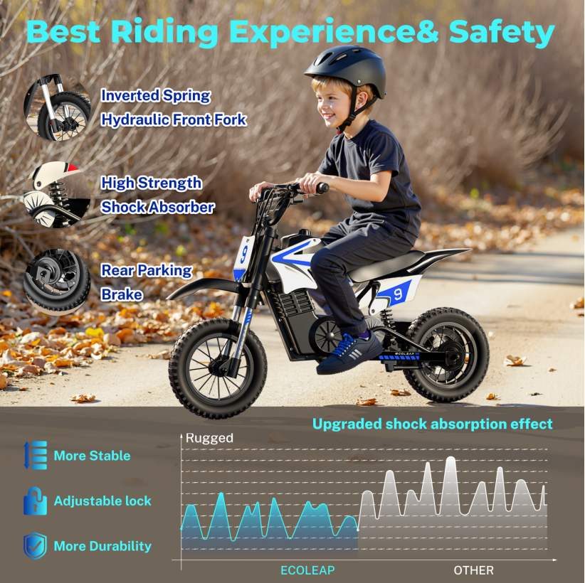 New Arrived Kids Electric Two-Wheel Motorcycle Lithium Battery 350W Rechargeable Off-road Ride-On Scooter