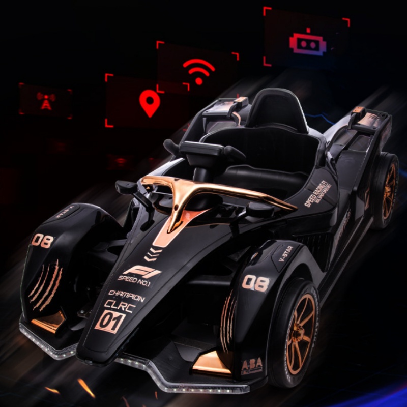 Children's Electric Go-Kart Ride-on Toy with Dual-drive 12V Battery Plastic for 5 to 7 Years Old Boys and Girls