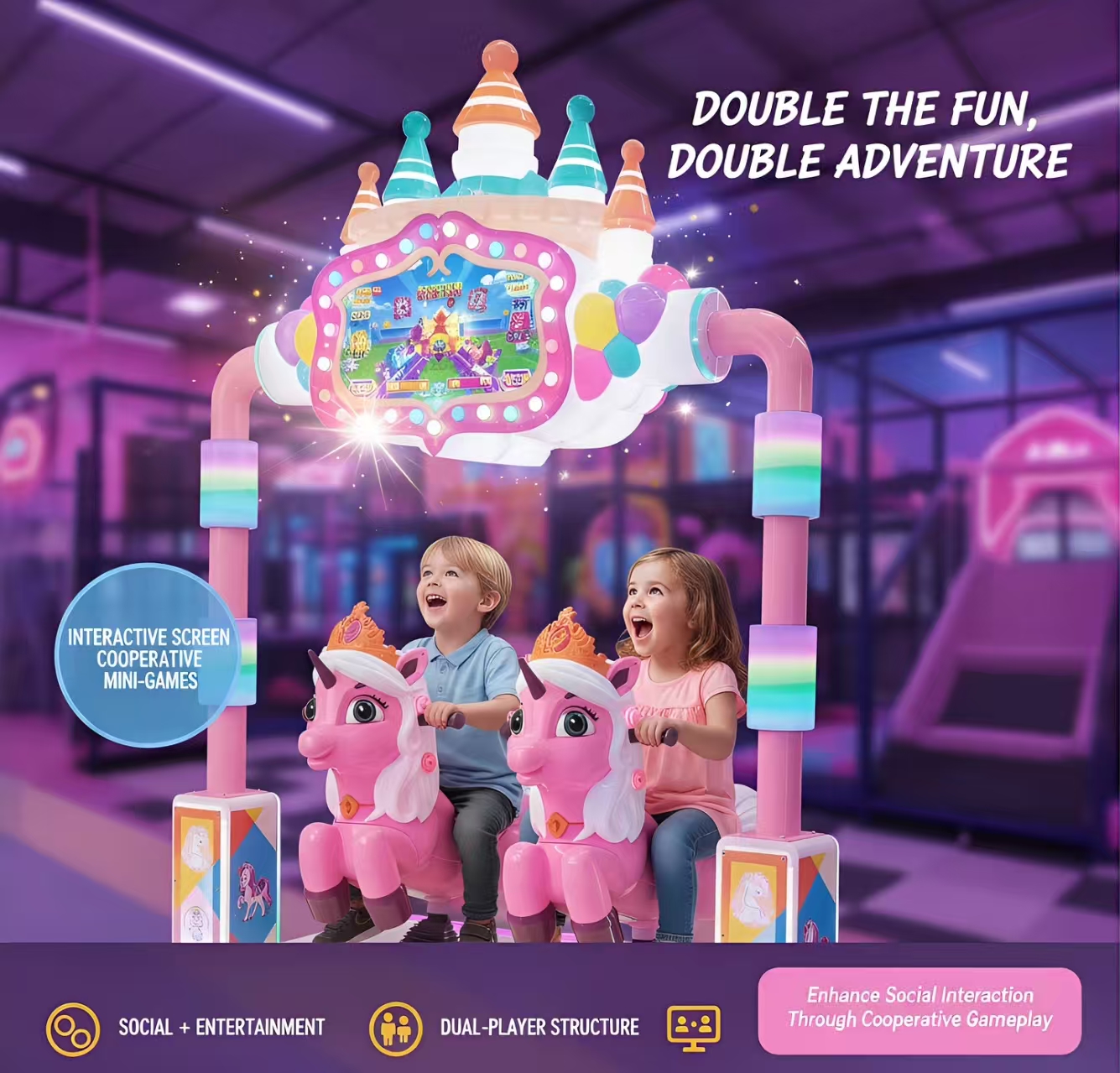 Customizable Electric Kiddie Ride-On Toy with Flashing Lights Metal Carnival Games for Kids English Language
