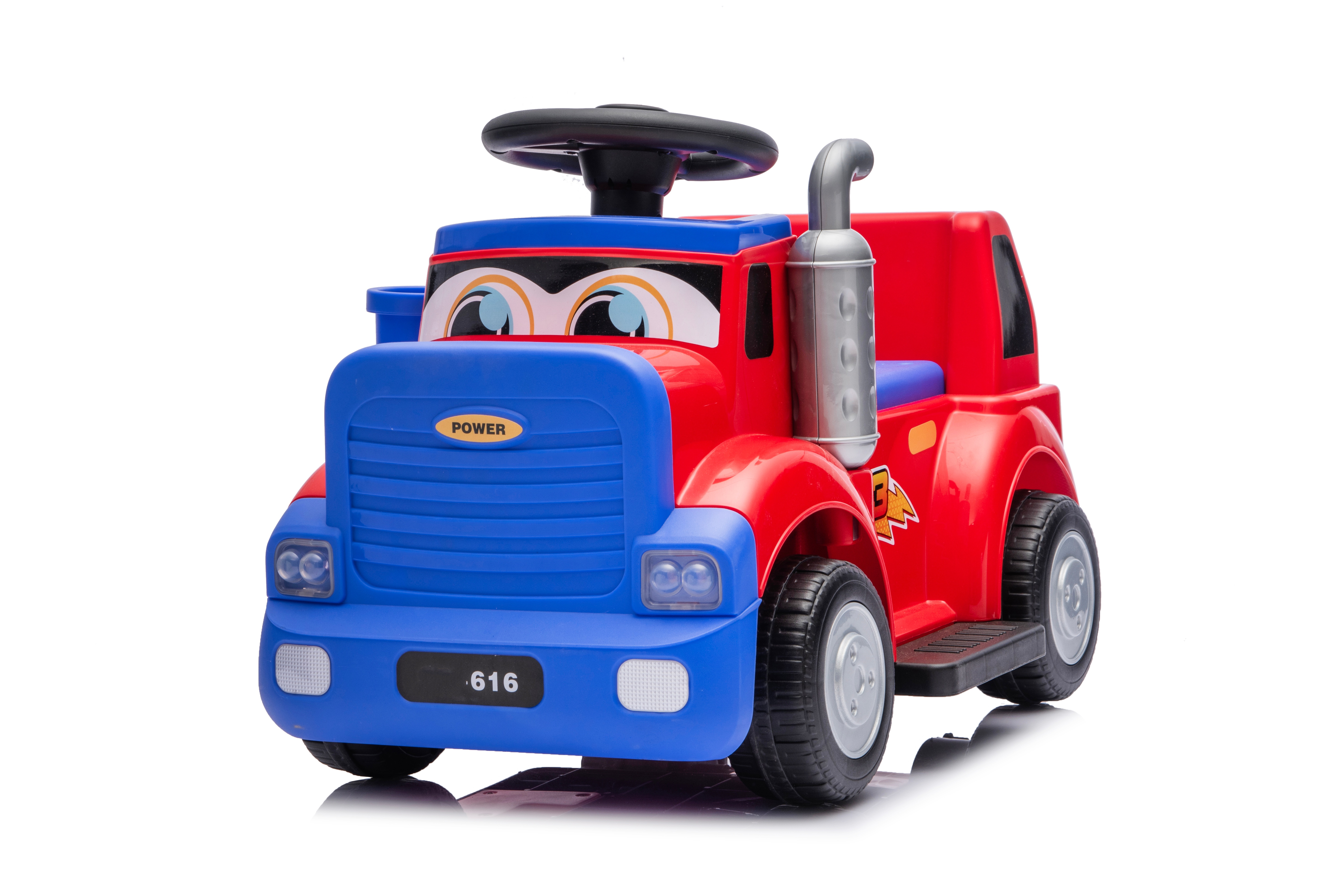 Outdoor ABS 4-Wheel Ride-on Motorcycle Ambulance &amp; Fire Truck for 2-4 Year Olds with Steering Wheel and 6V Battery