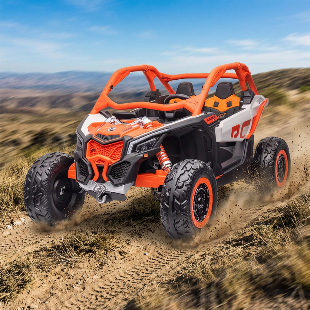 24V Electric Ride-On Car for Big Kids Unisex 4x4 Big UTV Off Road 2 Seater Double Motor Plastic Outdoor Toy Vehicle