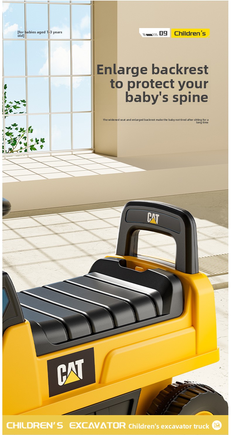 Large Electric Excavator Ride-On Toy for Boys and Girls Children's Construction Vehicle Stock Baby Car for Sitting and Digging