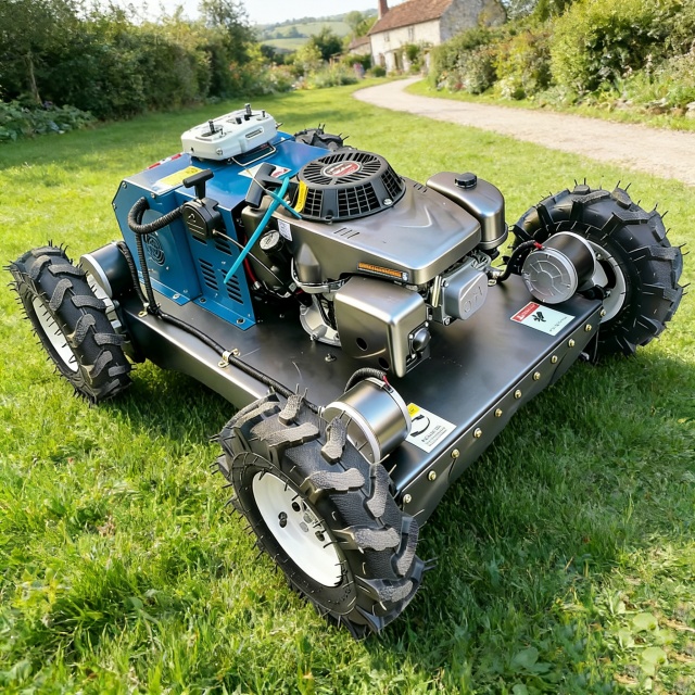 All Terrain Remote Controlled Lawnmower Four Wheel Intelligent Orchard And Farm Zero Turn Mowing And Trimming Machine JINGYU