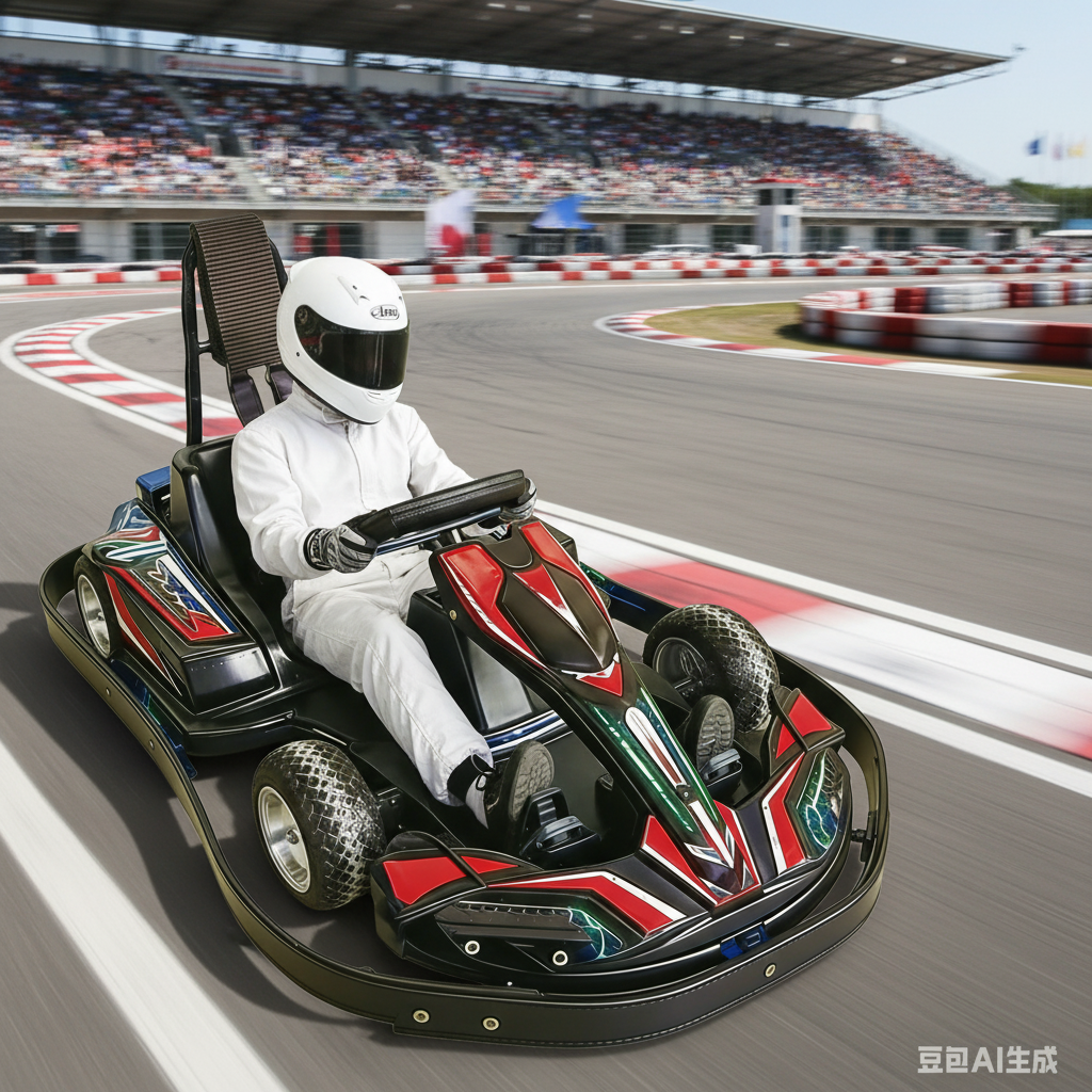 Kids Go-Kart for All Terrains, High-Sensitivity Brakes, Adjustable Pedals &amp; Emergency Safety System