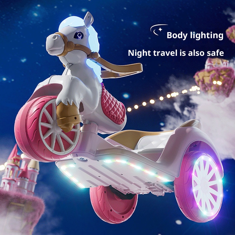 Children's Electric Ride-On Princess Carriage Rechargeable Battery Remote Control Unisex Toy Car