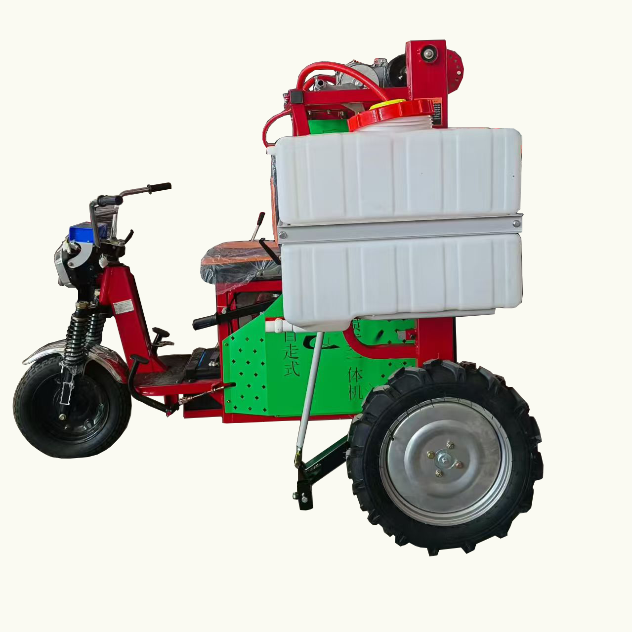 Multifunctional Self-propelled Ride-On Three-Wheel Crop Fertilizing and Spraying Vehicle with Engine and Long Service Life