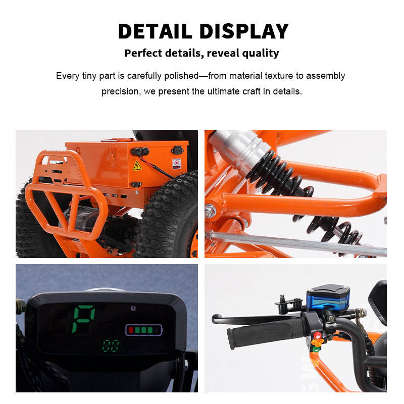 LONGWISE 48V 3000W Electric Off-Road Go Kart-Hydraulic Disc Brakes LED Headlights 8" Wheels Chain Drive | Adult Racing Kart