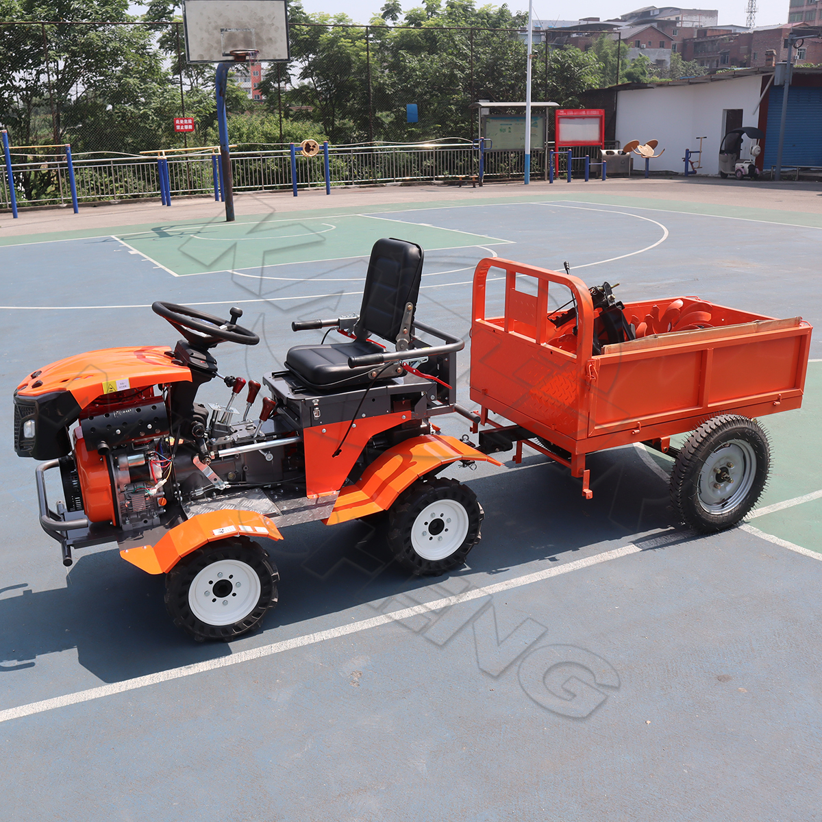 9hp/13hp/15hp 4x4 Diesel Ride-On Cultivator Tiller Multifunctional Walking Tractor for Paddy Field Rotary Ditching With Trailer