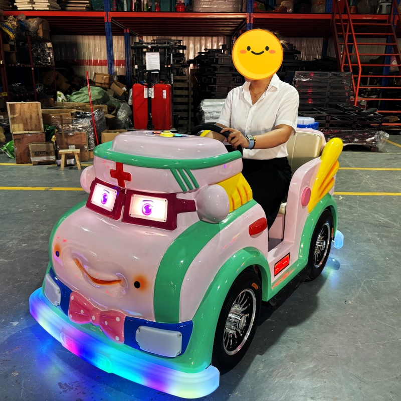 Children Real Steering Wheel Gaming 24 Volt Ride on Car Kids Electric Ambulance Cars With Rubber Tires for Kids Cosplay