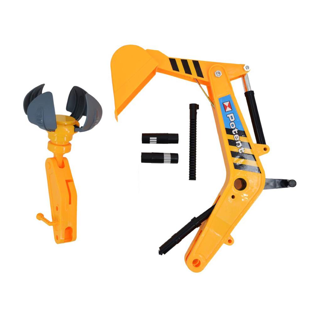 2-in-1 Plastic Ride-On Excavator Digger for Toddlers-Battery-Powered Pedal-Free Vehicle with Two Different Claws