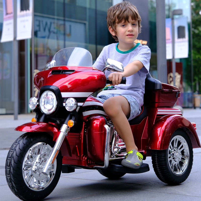 Children Electric Motorcycle Tricycle Open Body Rechargeable Ride on for Boys and Girls Large Size Colors