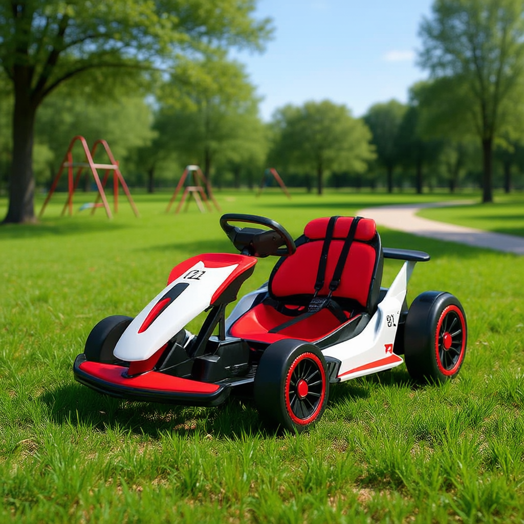 Red Ride-On Battery-Powered 12V7.0ah Plastic Go Kart Car 125Cm 3-8 Years Kids with 35W*2 Motor and Remote Control
