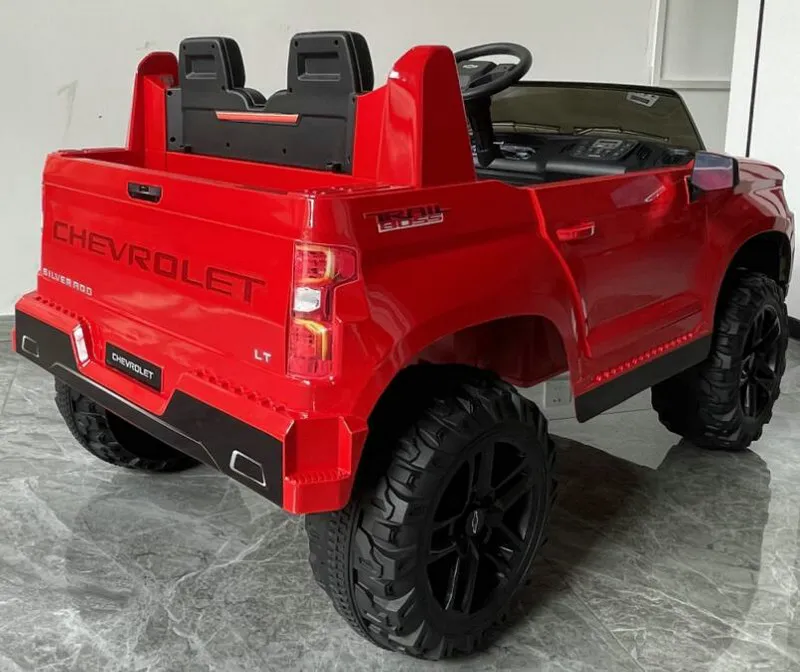 24V Battery Powered Licensed Chevrolet Silverado Kids Ride on Toy Truck Car Electric Vehicle Back View