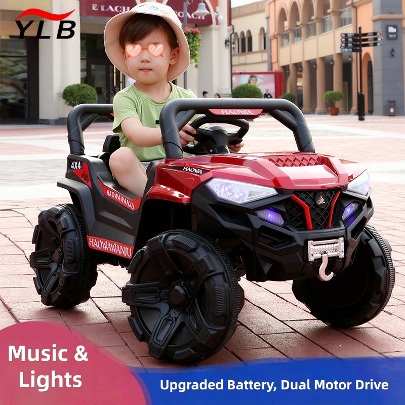 New Children's Electric Car with Remote Control Can Sit Large Four-wheel Charging Off-road Vehicle