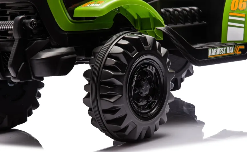 24V Ride on Toy Electric Tractor with Trailer - Red Model with LED Lights