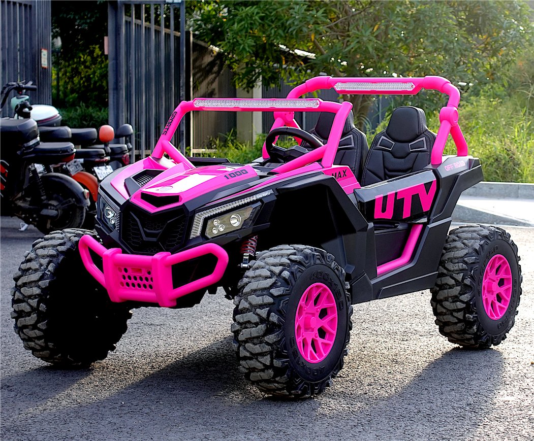 24V Ride on Toys for Kids, Large Seat Ride on UTV Cars with Remote Control, Battery Powered Kids Car Electric Vehicle with 3 Speed, 4 Wheels Spring Suspension