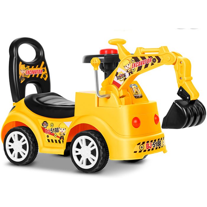 Cheap Plastic Ride on Excavator Digger 2 In1 for Toddlers Pedal Free Vehicle With Music Mini Sliding Tractor for Kids