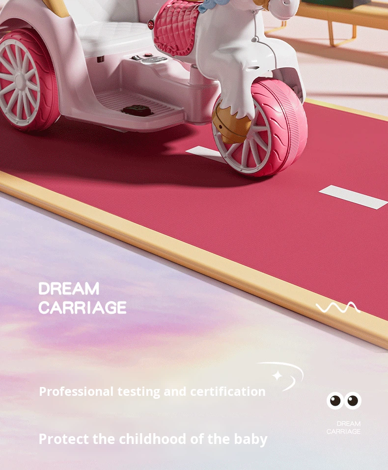 Children's Electric Ride-On Princess Carriage Rechargeable Battery Remote Control Unisex Toy Car