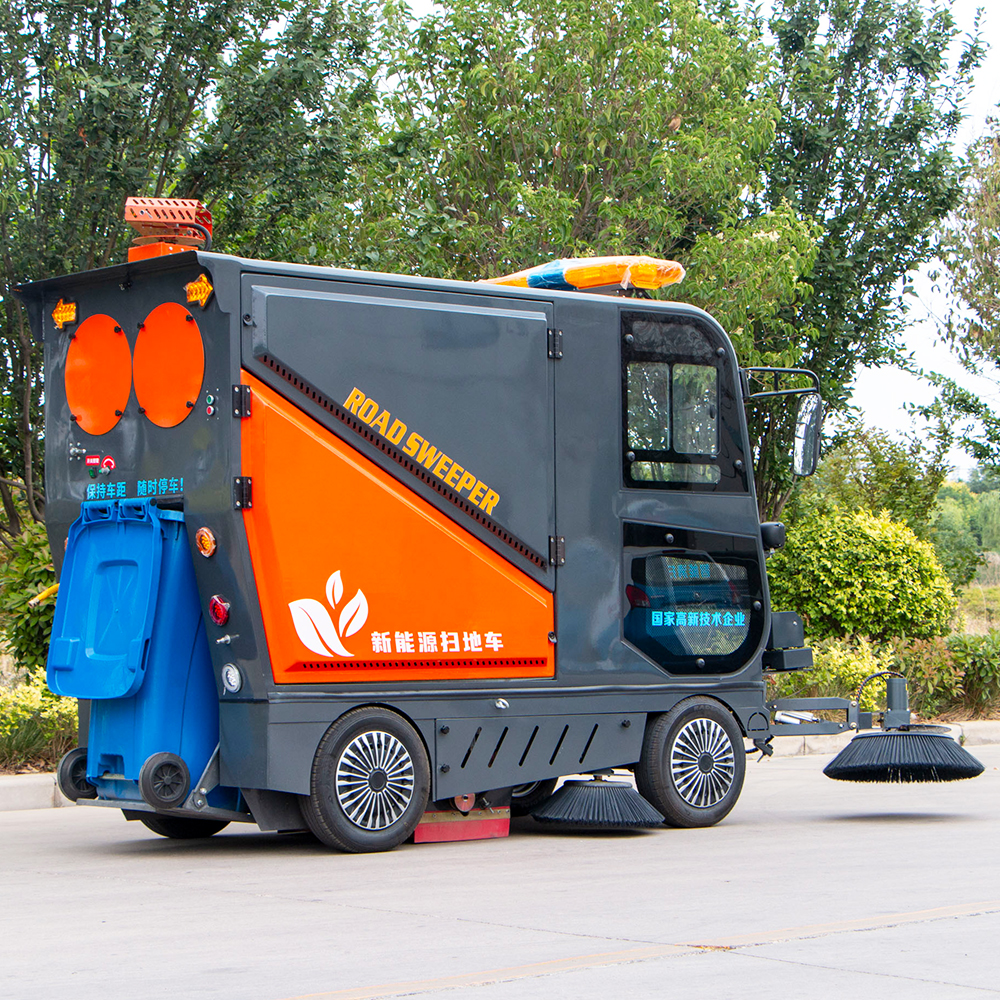 Electric Closed Cab Floor Sweeper Driving Type Street 48V Electric Ride-on Road Machine with Four Wheels for Farm Using