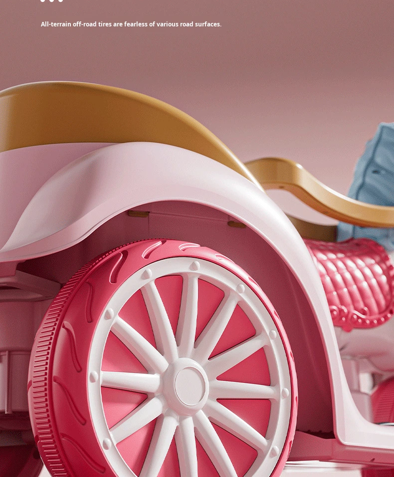 Children's Electric Ride-On Princess Carriage Rechargeable Battery Remote Control Unisex Toy Car