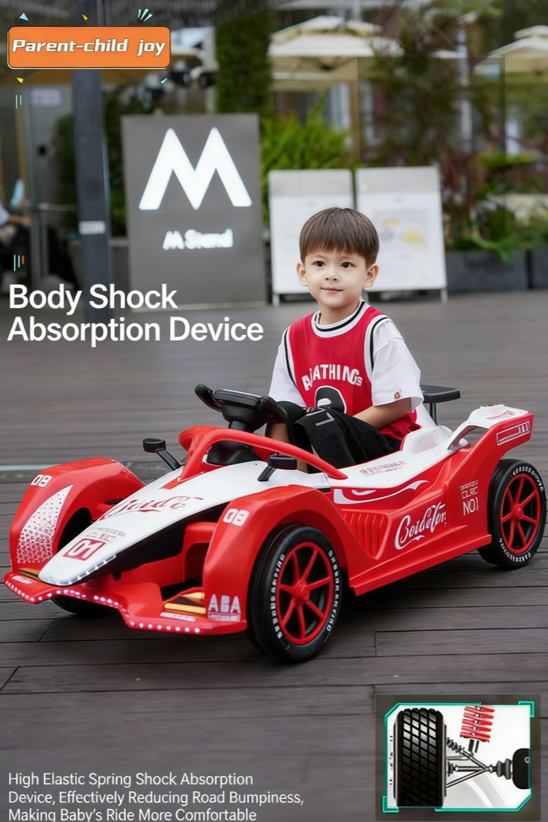 Children's Electric Go-Kart Ride-on Toy with Dual-drive 12V Battery Plastic for 5 to 7 Years Old Boys and Girls