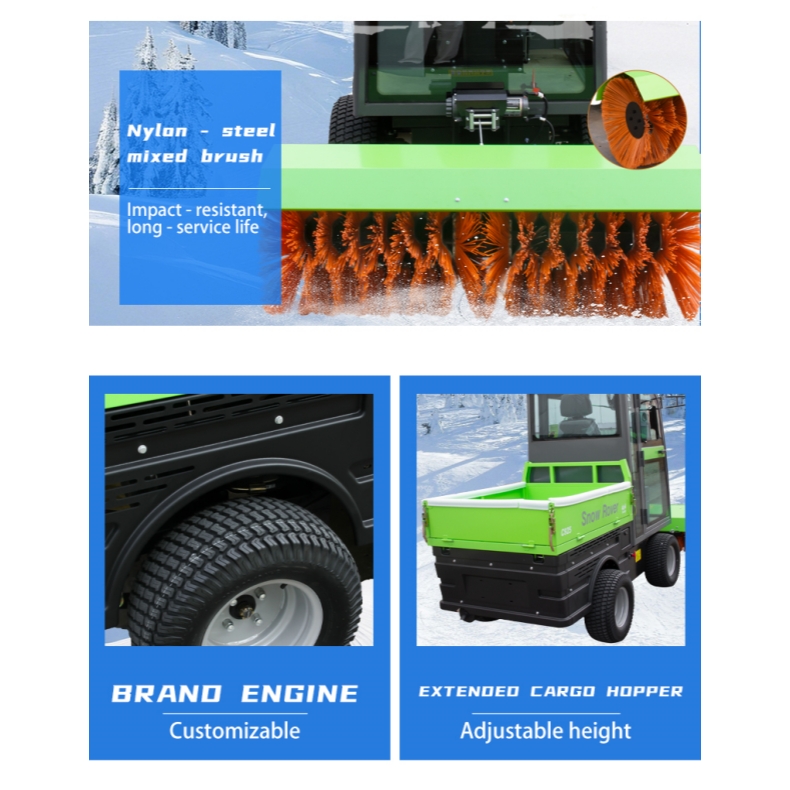 New High Quality Four-Wheeled Ride-On Gasoline Engine Snow Blower Multi-Function Electric Start Snow Remover Farm Use