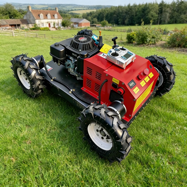 All Terrain Remote Controlled Lawnmower Four Wheel Intelligent Orchard And Farm Zero Turn Mowing And Trimming Machine JINGYU