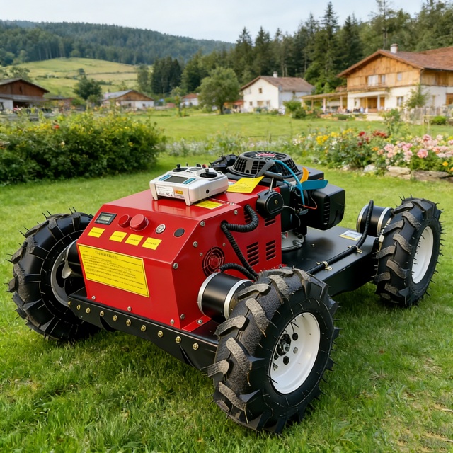 All Terrain Remote Controlled Lawnmower Four Wheel Intelligent Orchard And Farm Zero Turn Mowing And Trimming Machine JINGYU