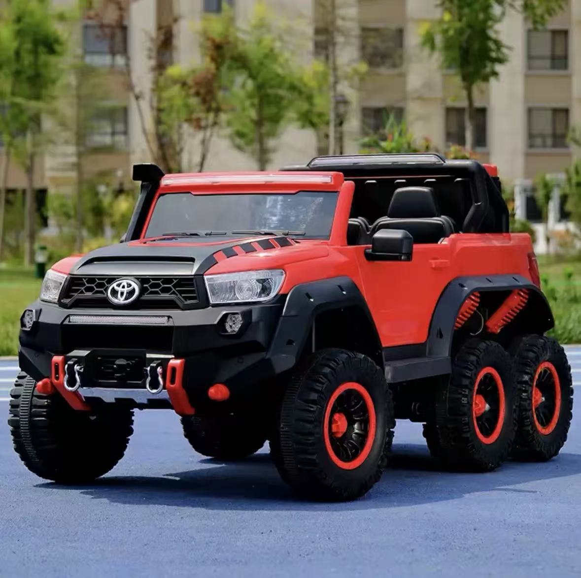 143cm 6Wheel Toy0ta Remote Control Power Electric Vehicles Music Two Leather Seat LED Electric Toys Kids Ride on Car
