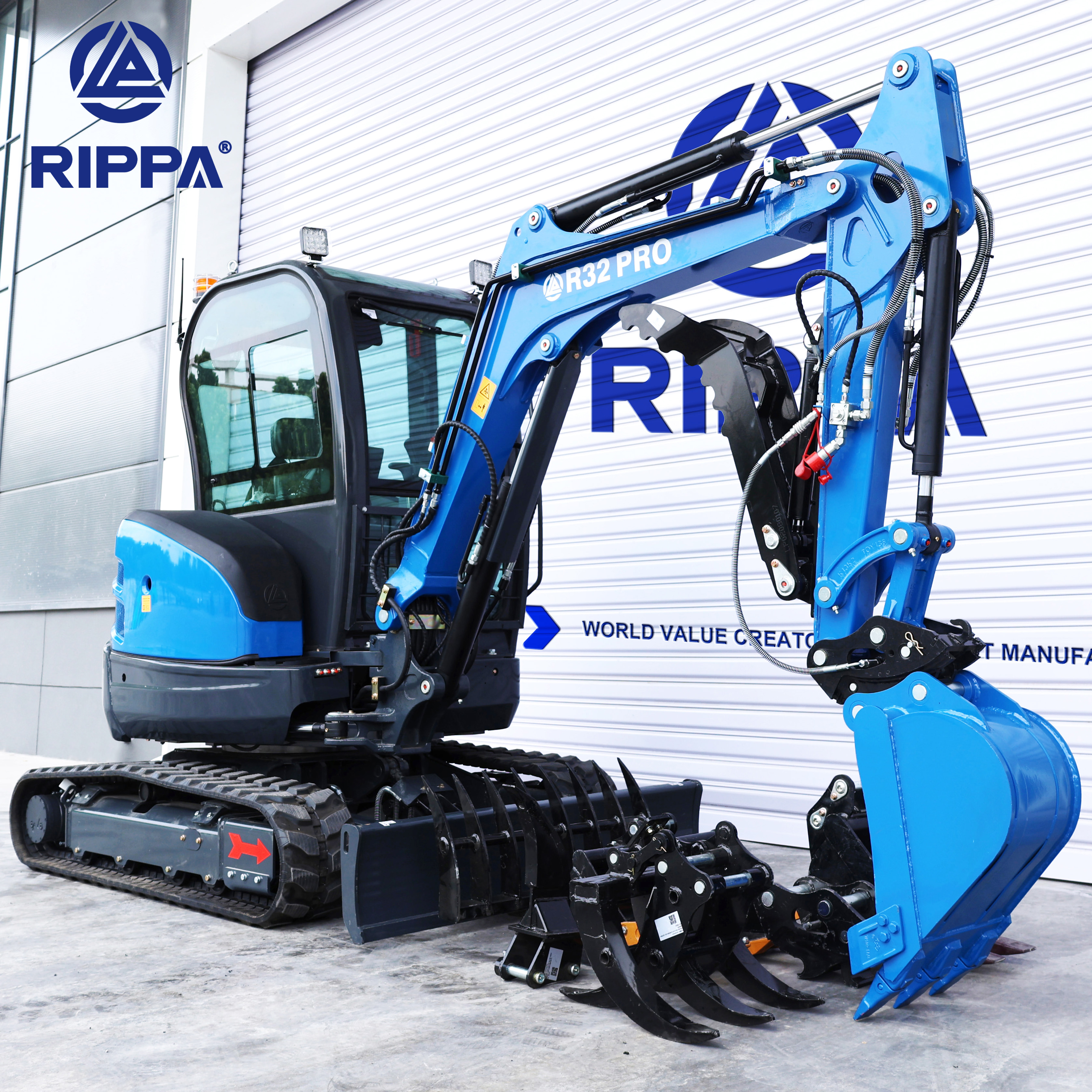 Free Shipping Rippa Mini Excavator EPA Kubota Engine 3.5 Ton Crawler Micro Digger 1 Ton 2 Ton Farm Small Excavator For Sale