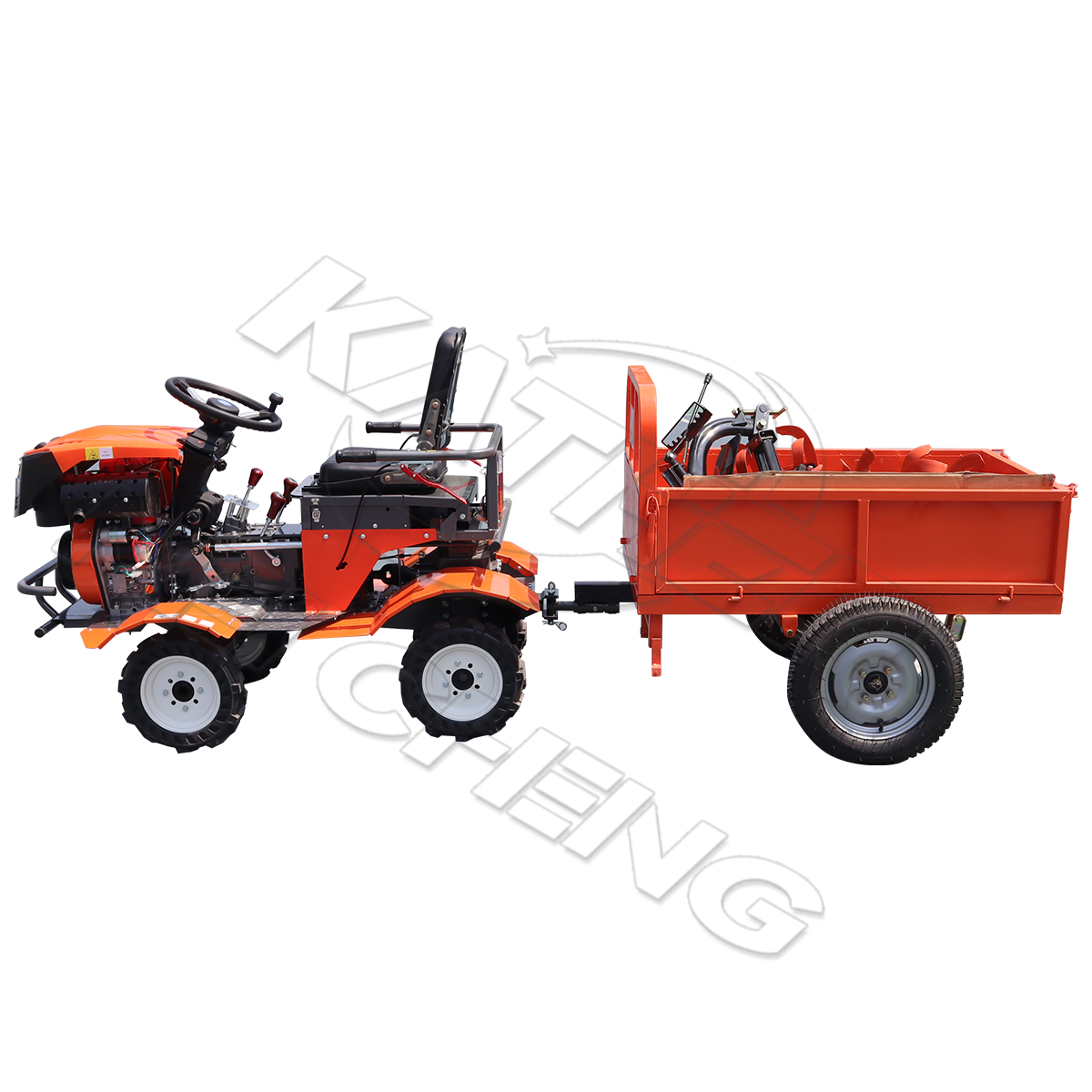 9hp/13hp/15hp 4x4 Diesel Ride-On Cultivator Tiller Multifunctional Walking Tractor for Paddy Field Rotary Ditching With Trailer