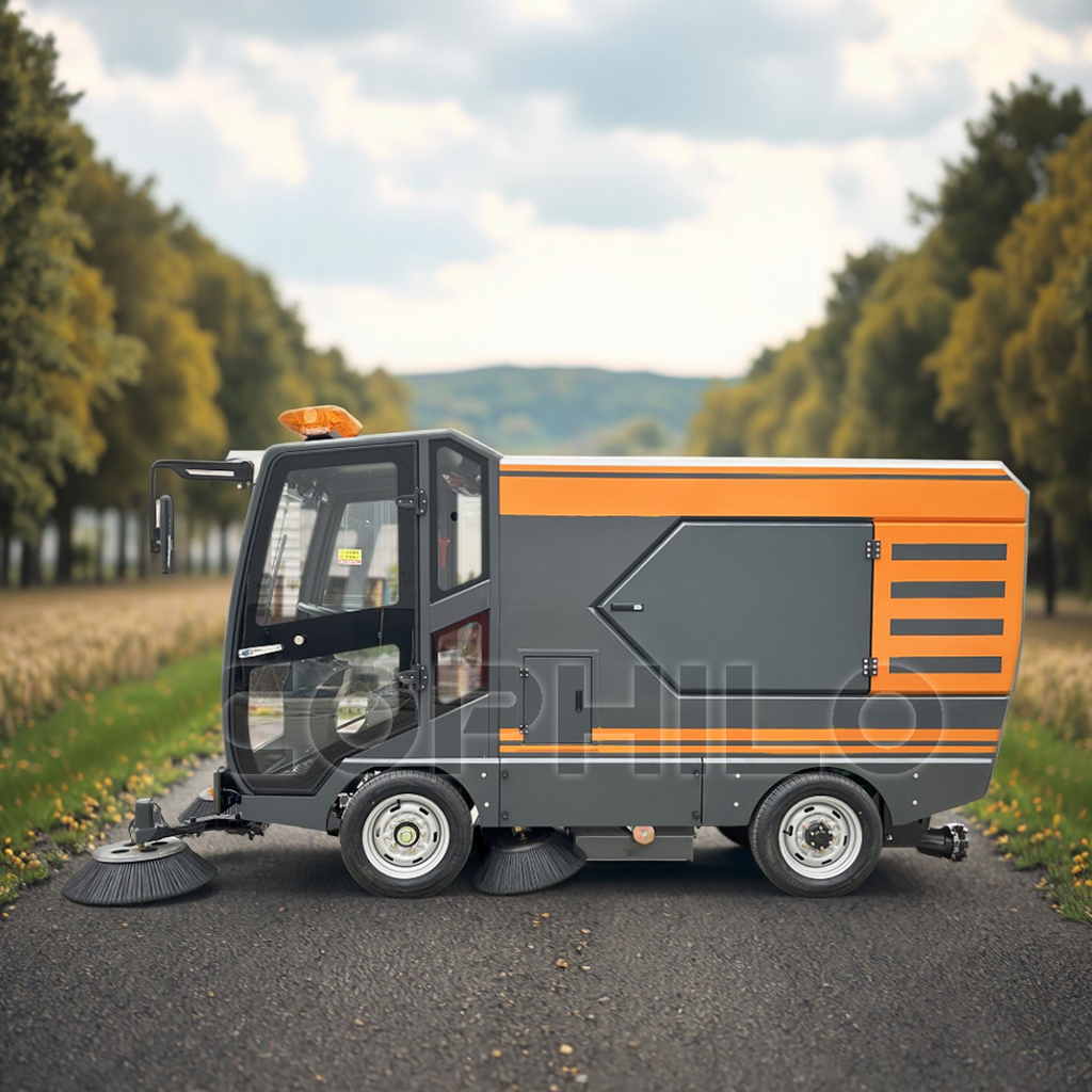 48V Battery-Powered Electric Ride-On Floor Sweeper Truck New Condition for School Hospital Plant Farm Cleaning Core Brush