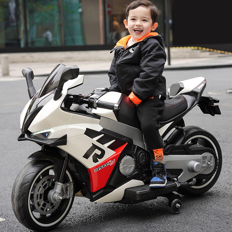 Extra Large Rechargeable Two-Wheel Electric Motorcycle for Ages 3-7 10 Adults Ride-on Car for Boys Girls Babies