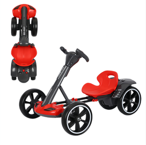12V Battery-Powered Outdoor Portable Foldable Children's Electric Kart for 2-7 Years Old-Kids Plastic Ride on Car
