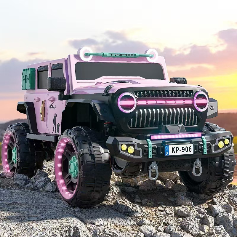 2 Seater Kids Electric Ride on Off-Road Car, 4WD Rechargeable Toy Vehicle with Remote Control, for Kids and Adults