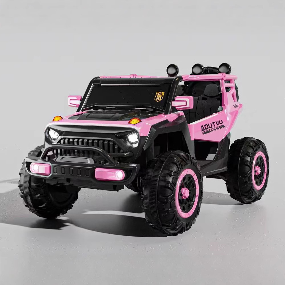 Kids Electric Off Road Vehicle Four Wheel Toy Car with Lights and Sound System for Outdoor Play